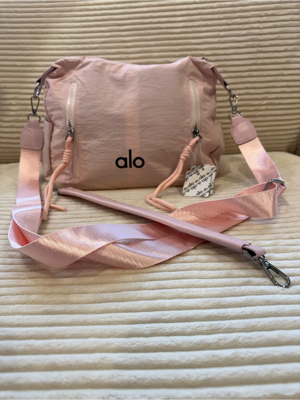 ALO Yoga Pink Crossbody Bag with Wide Strap